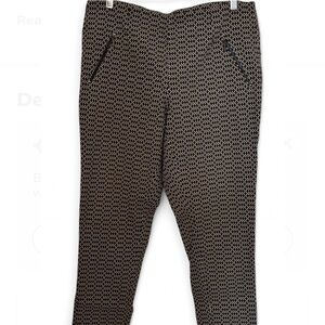 Black and neige Geometric Dress Pants